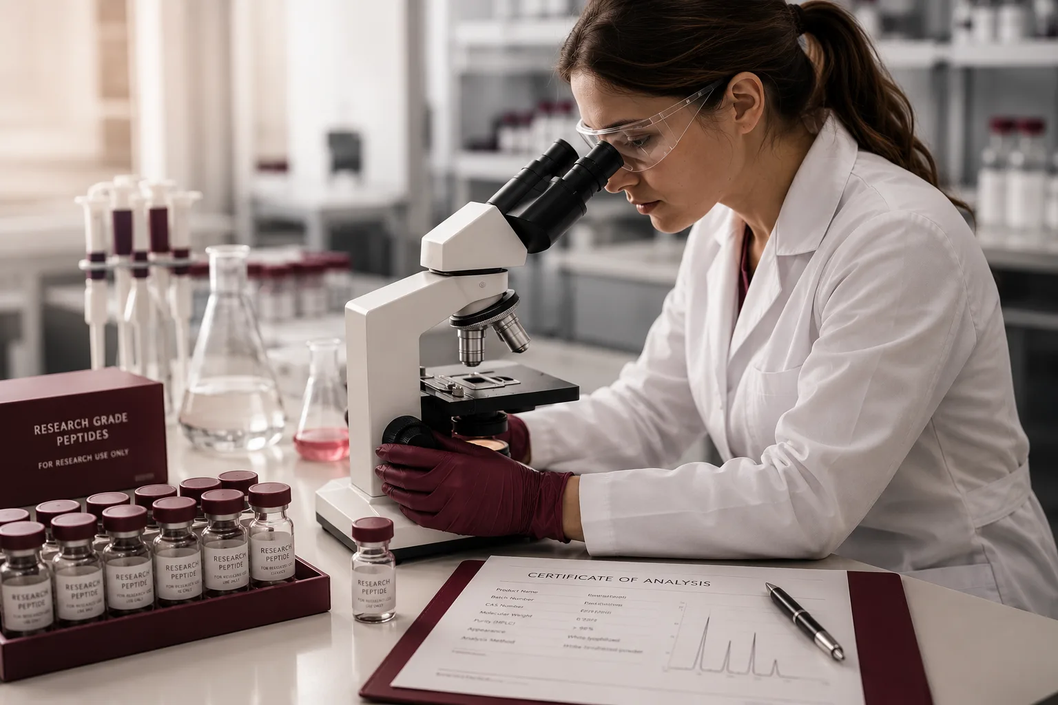 Scientist reviewing samples in a laboratory